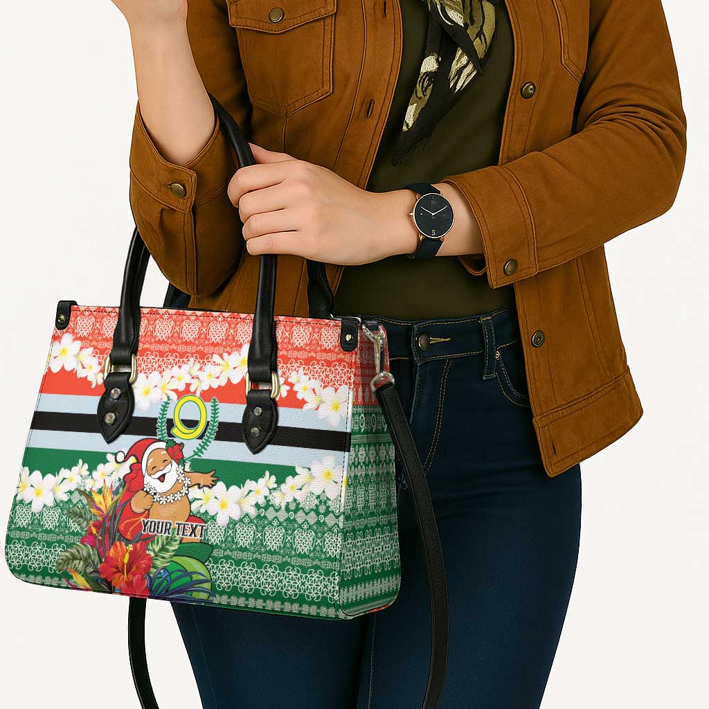 Personalised Penama Joyeux Noel Leather Bag Proud To Be a Ni-Van Sand Drawing Art - Polynesian Pride