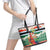 Personalised Penama Joyeux Noel Leather Tote Bag Proud To Be a Ni-Van Sand Drawing Art - Polynesian Pride