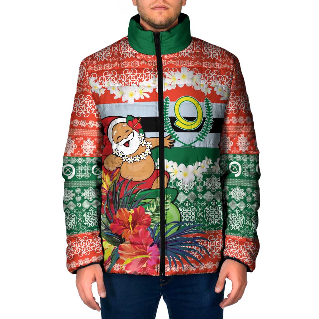 Personalised Penama Joyeux Noel Padded Jacket Proud To Be a Ni-Van Sand Drawing Art - Polynesian Pride