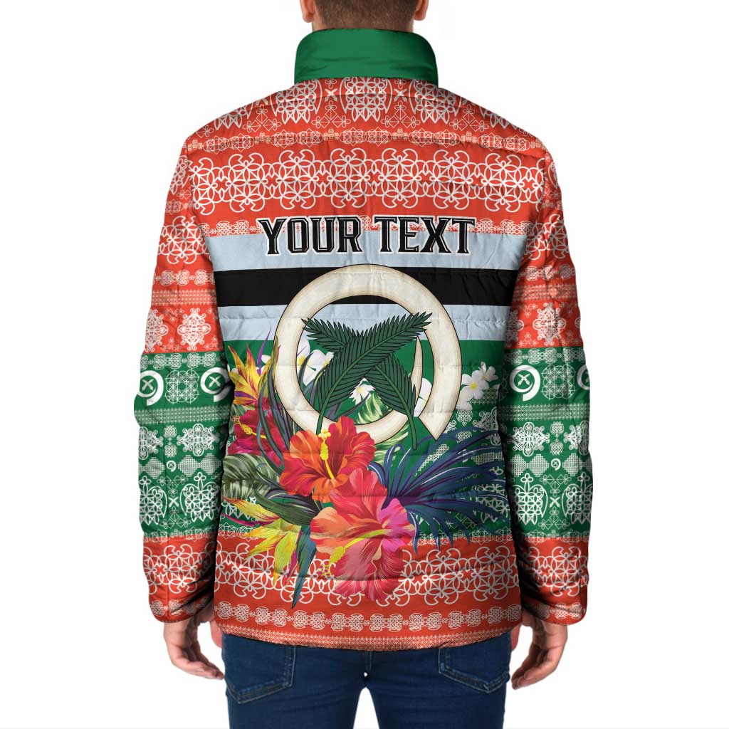 Personalised Penama Joyeux Noel Padded Jacket Proud To Be a Ni-Van Sand Drawing Art - Polynesian Pride