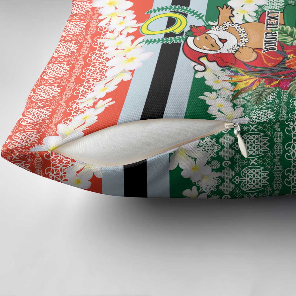 Personalised Penama Joyeux Noel Pillow Cover Proud To Be a Ni-Van Sand Drawing Art - Polynesian Pride