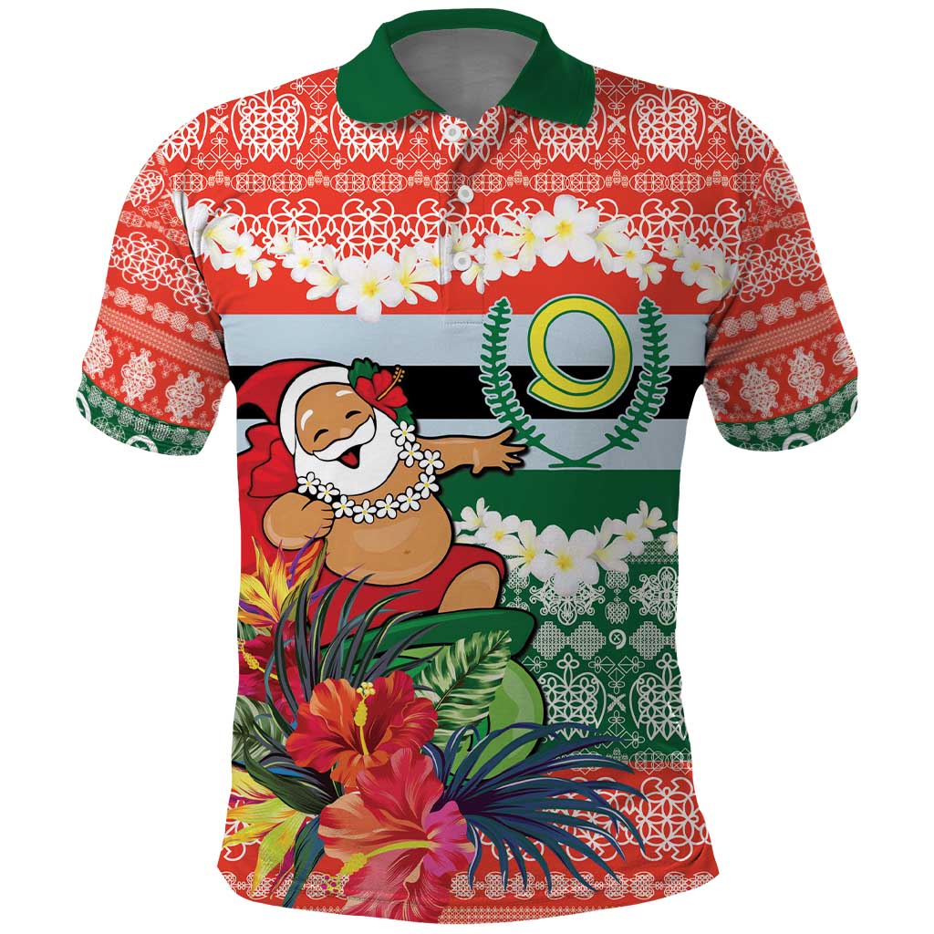 Personalised Penama Joyeux Noel Polo Shirt Proud To Be a Ni-Van Sand Drawing Art - Polynesian Pride