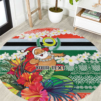 Personalised Penama Joyeux Noel Round Carpet Proud To Be a Ni-Van Sand Drawing Art - Polynesian Pride