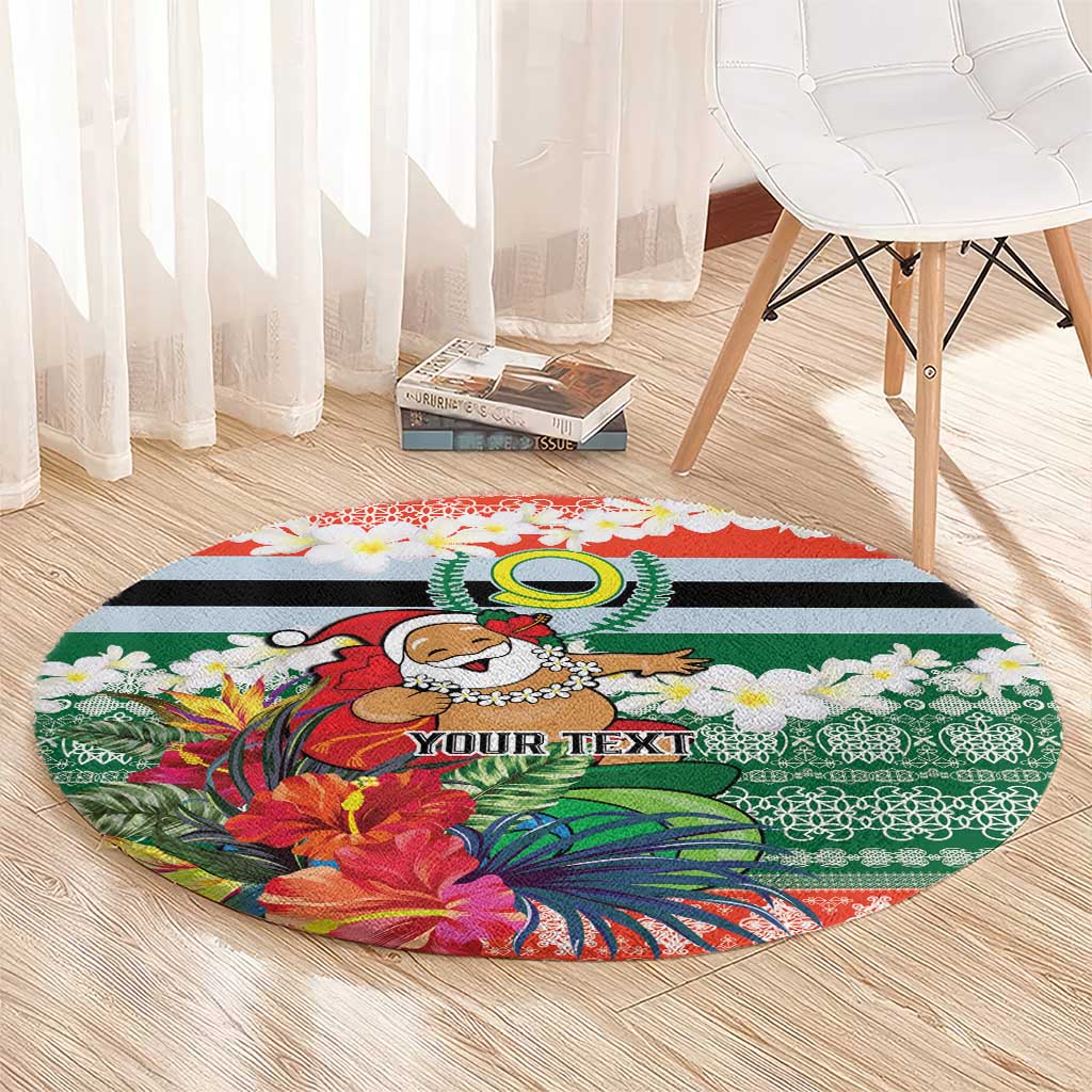 Personalised Penama Joyeux Noel Round Carpet Proud To Be a Ni-Van Sand Drawing Art - Polynesian Pride