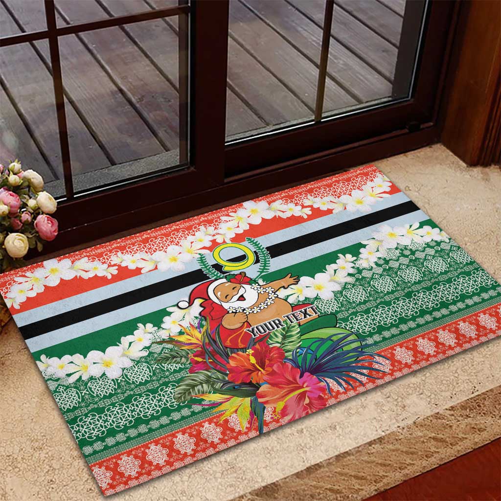 Personalised Penama Joyeux Noel Rubber Doormat Proud To Be a Ni-Van Sand Drawing Art - Polynesian Pride