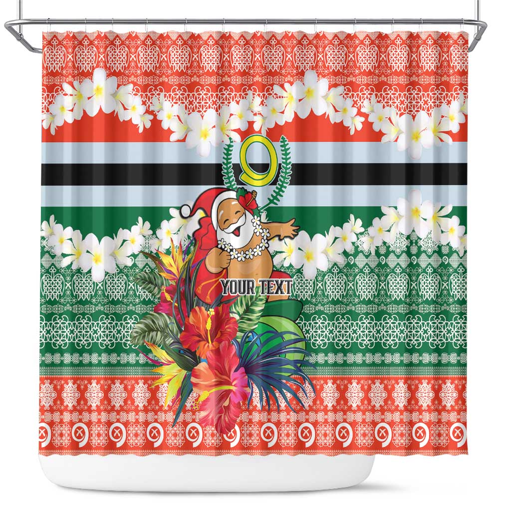 Personalised Penama Joyeux Noel Shower Curtain Proud To Be a Ni-Van Sand Drawing Art - Polynesian Pride