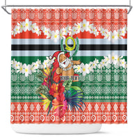 Personalised Penama Joyeux Noel Shower Curtain Proud To Be a Ni-Van Sand Drawing Art - Polynesian Pride