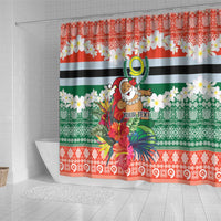 Personalised Penama Joyeux Noel Shower Curtain Proud To Be a Ni-Van Sand Drawing Art - Polynesian Pride