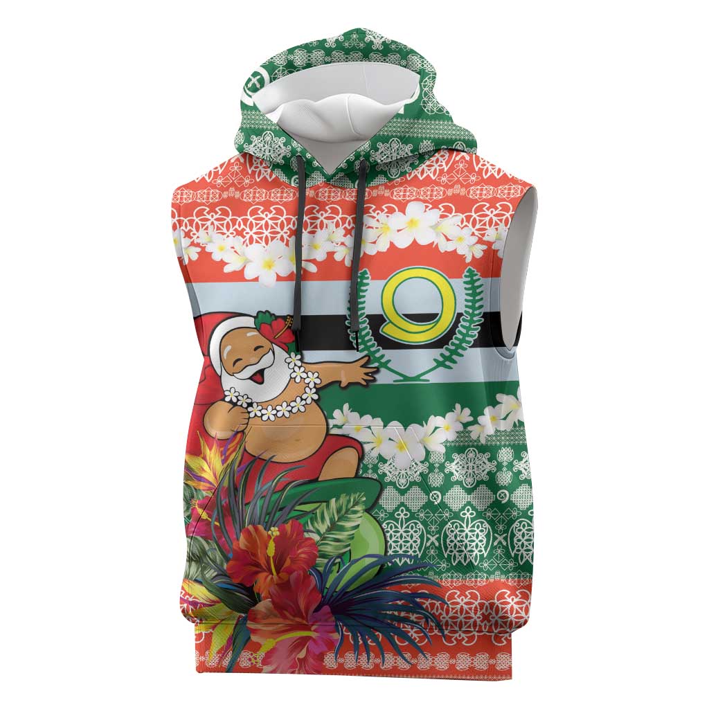 Personalised Penama Joyeux Noel Sleeveless Hoodie Proud To Be a Ni-Van Sand Drawing Art - Polynesian Pride