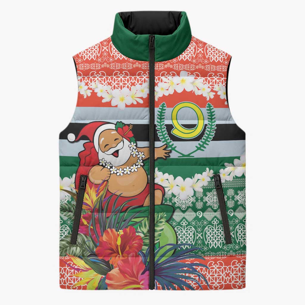 Personalised Penama Joyeux Noel Sleeveless Puffer Jacket Proud To Be a Ni-Van Sand Drawing Art - Polynesian Pride