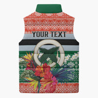 Personalised Penama Joyeux Noel Sleeveless Puffer Jacket Proud To Be a Ni-Van Sand Drawing Art LT9 - Polynesian Pride