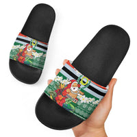 Personalised Penama Joyeux Noel Slide Sandals Proud To Be a Ni-Van Sand Drawing Art - Polynesian Pride