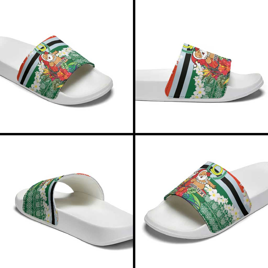 Personalised Penama Joyeux Noel Slide Sandals Proud To Be a Ni-Van Sand Drawing Art - Polynesian Pride