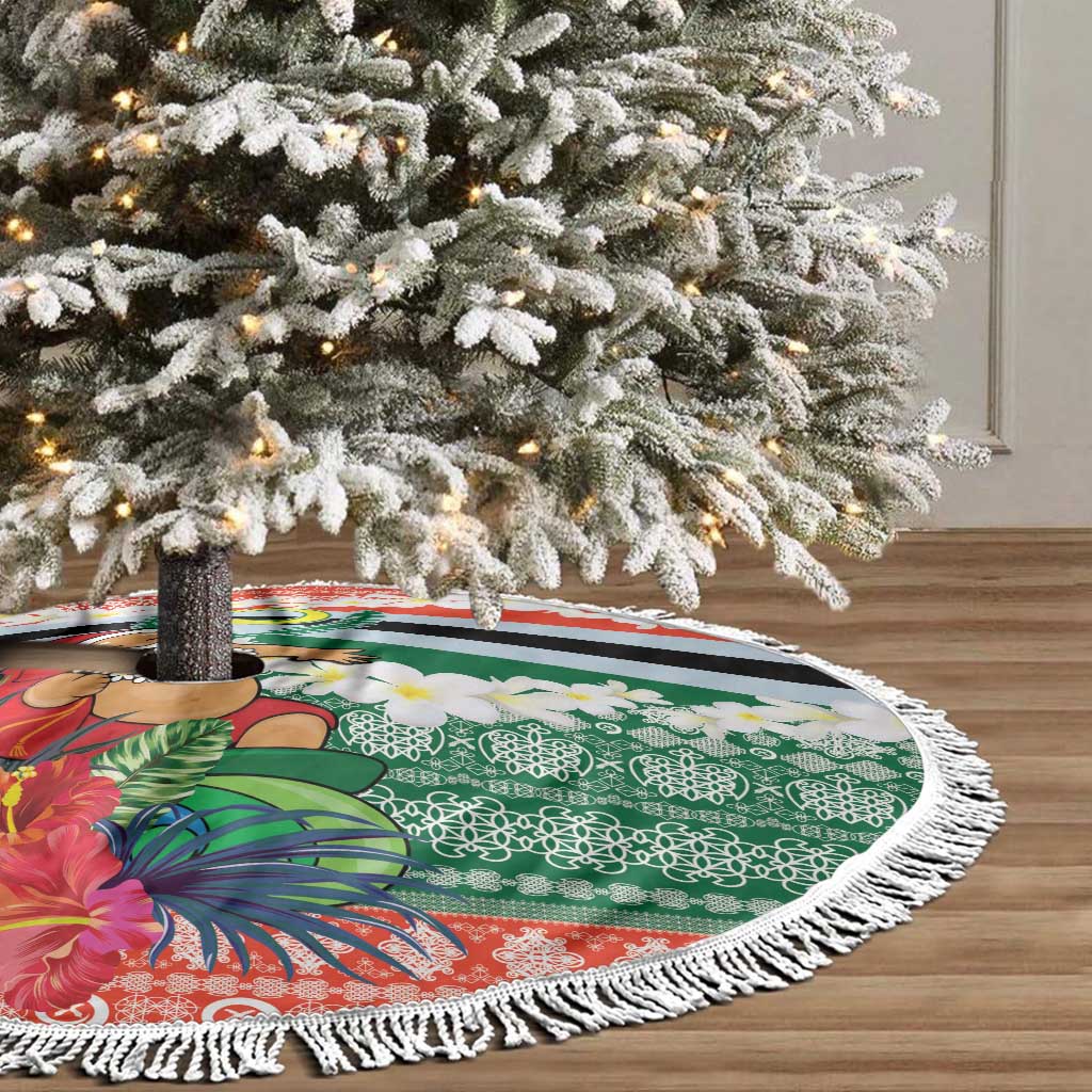 Penama Joyeux Noel Tree Skirt Proud To Be a Ni-Van Sand Drawing Art - Polynesian Pride