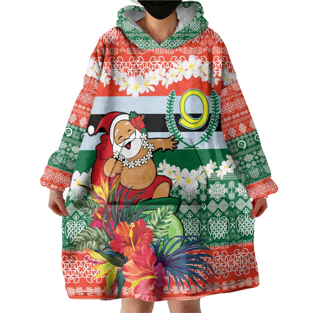 Personalised Penama Joyeux Noel Wearable Blanket Hoodie Proud To Be a Ni-Van Sand Drawing Art - Polynesian Pride