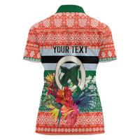 Personalised Penama Joyeux Noel Women Polo Shirt Proud To Be a Ni-Van Sand Drawing Art - Polynesian Pride