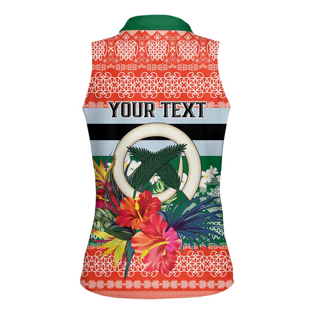 Personalised Penama Joyeux Noel Women Sleeveless Polo Shirt Proud To Be a Ni-Van Sand Drawing Art - Polynesian Pride