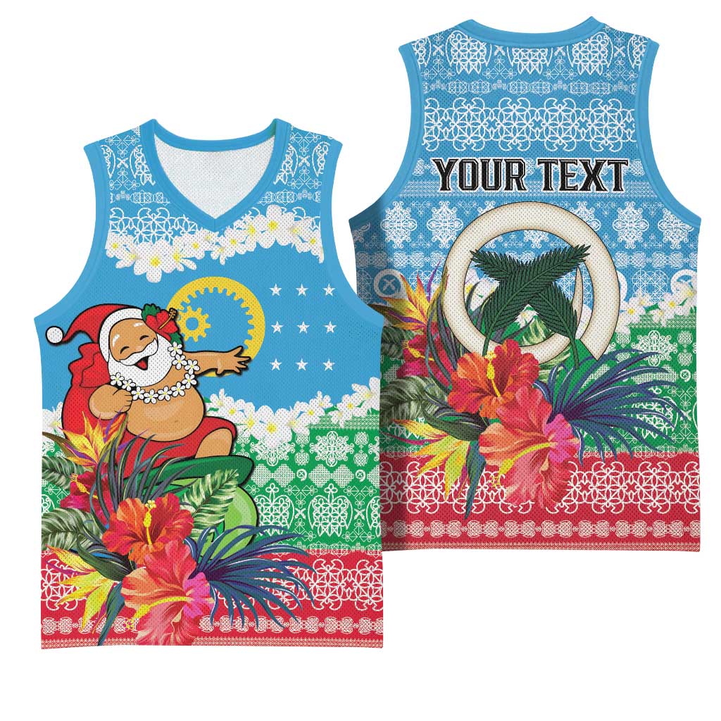 Personalised Sanma Joyeux Noel Basketball Jersey Proud To Be a Ni-Van Sand Drawing Art LT9 - Polynesian Pride