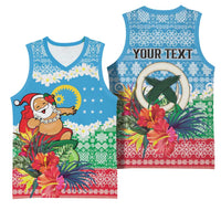 Personalised Sanma Joyeux Noel Basketball Jersey Proud To Be a Ni-Van Sand Drawing Art LT9 - Polynesian Pride