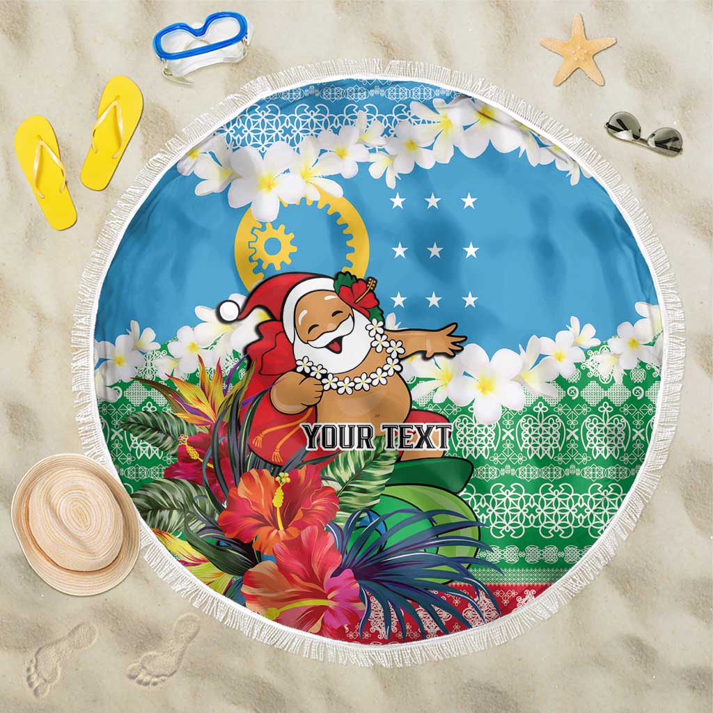 Personalised Sanma Joyeux Noel Beach Blanket Proud To Be a Ni-Van Sand Drawing Art - Polynesian Pride