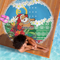 Personalised Sanma Joyeux Noel Beach Blanket Proud To Be a Ni-Van Sand Drawing Art - Polynesian Pride