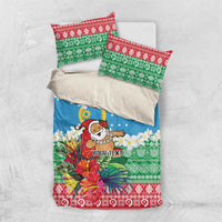 Personalised Sanma Joyeux Noel Bedding Set Proud To Be a Ni-Van Sand Drawing Art - Polynesian Pride