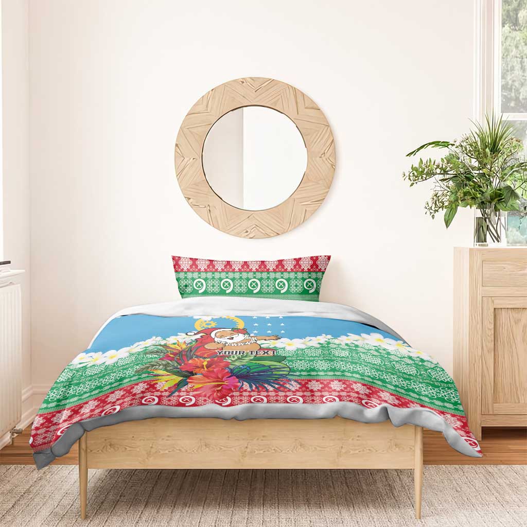 Personalised Sanma Joyeux Noel Bedding Set Proud To Be a Ni-Van Sand Drawing Art - Polynesian Pride