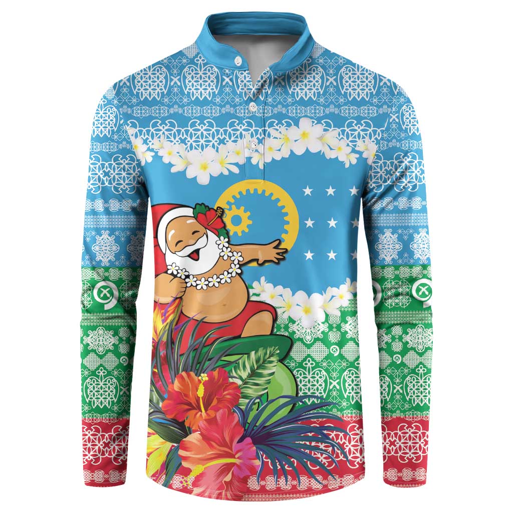 Personalised Sanma Joyeux Noel Button Sweatshirt Proud To Be a Ni-Van Sand Drawing Art - Polynesian Pride