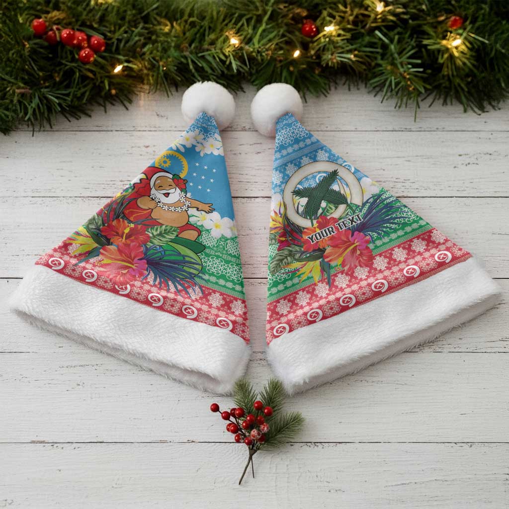 Personalised Sanma Joyeux Noel Christmas Santa Hat Proud To Be a Ni-Van Sand Drawing Art - Polynesian Pride