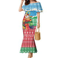 Personalised Sanma Joyeux Noel Family Matching Mermaid Dress and Hawaiian Shirt Proud To Be a Ni-Van Sand Drawing Art - Polynesian Pride