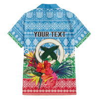 Personalised Sanma Joyeux Noel Family Matching Off The Shoulder Long Sleeve Dress and Hawaiian Shirt Proud To Be a Ni-Van Sand Drawing Art - Polynesian Pride