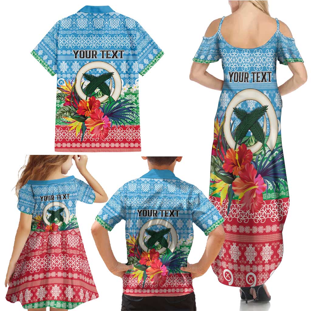 Personalised Sanma Joyeux Noel Family Matching Summer Maxi Dress and Hawaiian Shirt Proud To Be a Ni-Van Sand Drawing Art - Polynesian Pride