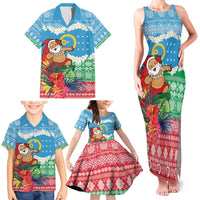 Personalised Sanma Joyeux Noel Family Matching Tank Maxi Dress and Hawaiian Shirt Proud To Be a Ni-Van Sand Drawing Art - Polynesian Pride