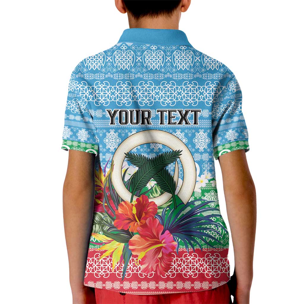 Personalised Sanma Joyeux Noel Kid Polo Shirt Proud To Be a Ni-Van Sand Drawing Art - Polynesian Pride