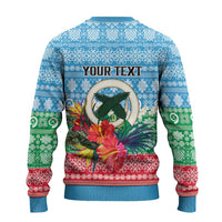 Personalised Sanma Joyeux Noel Ugly Christmas Sweater Proud To Be a Ni-Van Sand Drawing Art - Polynesian Pride