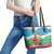 Personalised Sanma Joyeux Noel Leather Tote Bag Proud To Be a Ni-Van Sand Drawing Art - Polynesian Pride