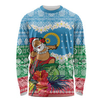 Personalised Sanma Joyeux Noel Long Sleeve Shirt Proud To Be a Ni-Van Sand Drawing Art - Polynesian Pride