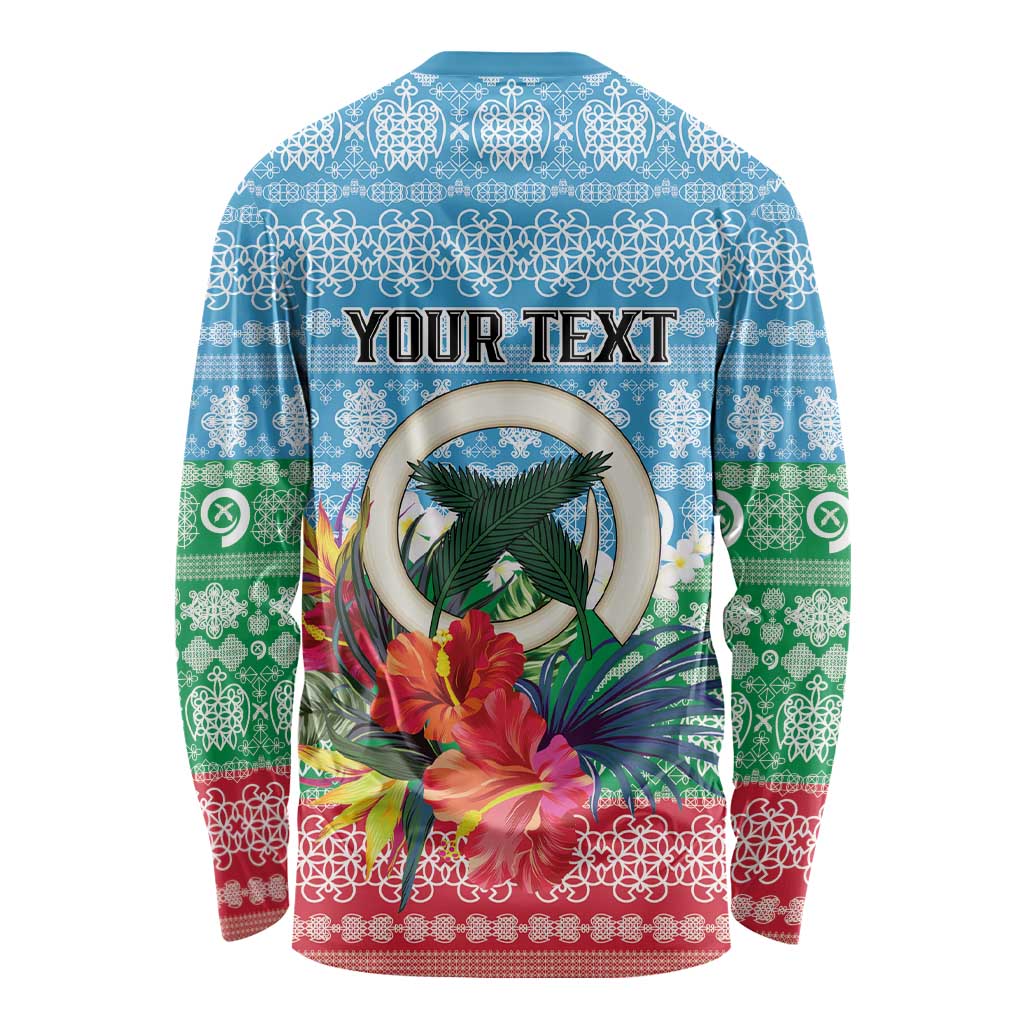 Personalised Sanma Joyeux Noel Long Sleeve Shirt Proud To Be a Ni-Van Sand Drawing Art - Polynesian Pride