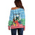 Personalised Sanma Joyeux Noel Off Shoulder Sweater Proud To Be a Ni-Van Sand Drawing Art - Polynesian Pride