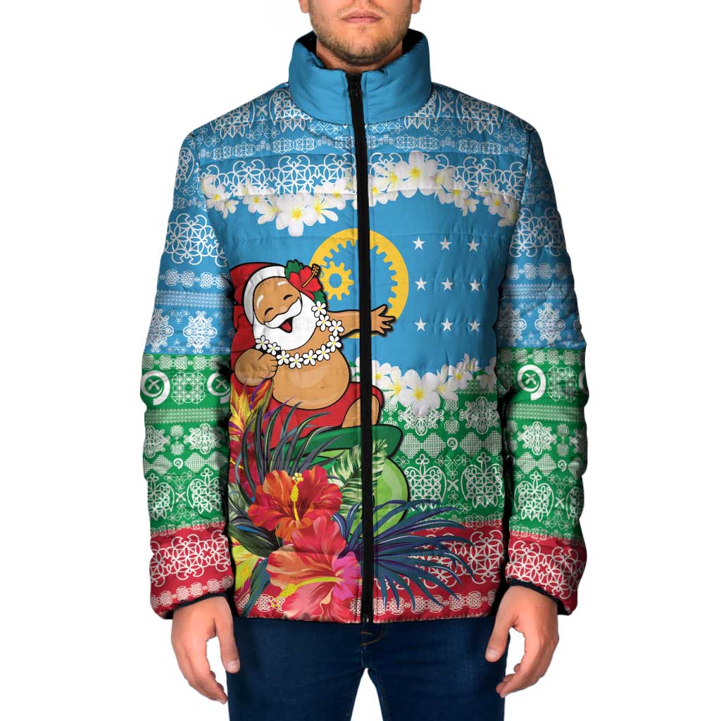 Personalised Sanma Joyeux Noel Padded Jacket Proud To Be a Ni-Van Sand Drawing Art - Polynesian Pride