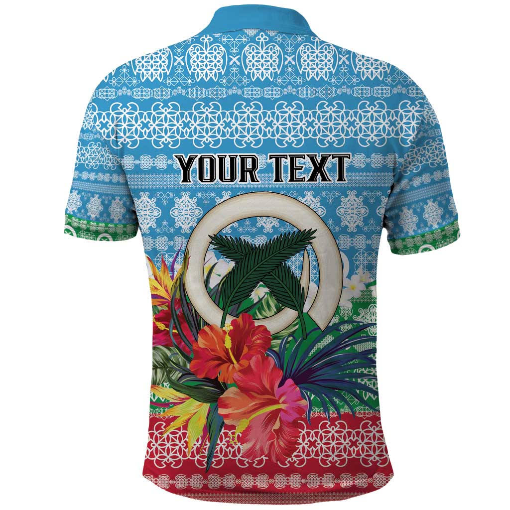 Personalised Sanma Joyeux Noel Polo Shirt Proud To Be a Ni-Van Sand Drawing Art - Polynesian Pride