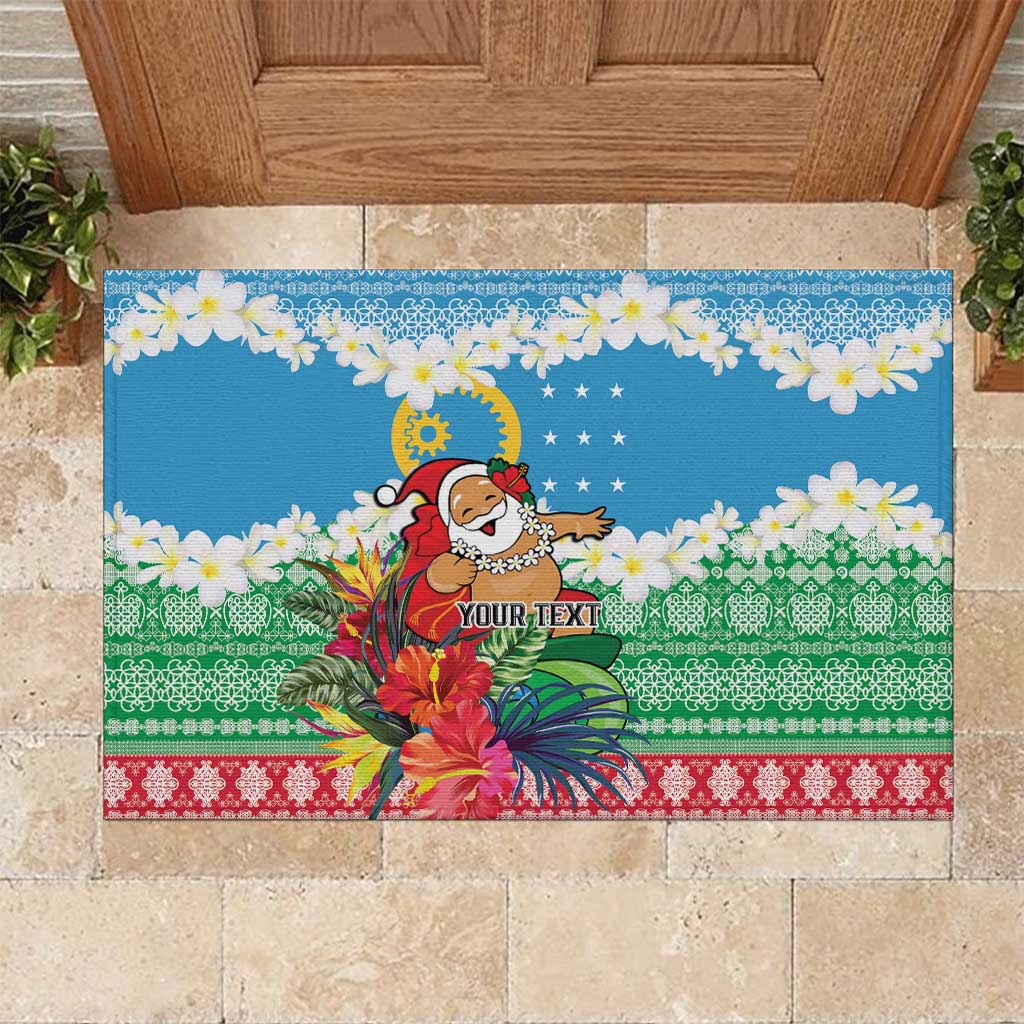 Personalised Sanma Joyeux Noel Rubber Doormat Proud To Be a Ni-Van Sand Drawing Art - Polynesian Pride