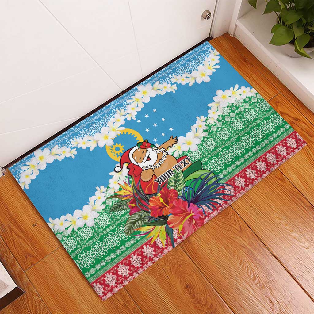 Personalised Sanma Joyeux Noel Rubber Doormat Proud To Be a Ni-Van Sand Drawing Art - Polynesian Pride