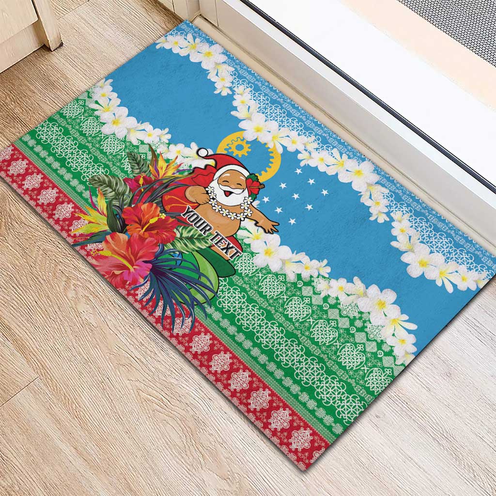Personalised Sanma Joyeux Noel Rubber Doormat Proud To Be a Ni-Van Sand Drawing Art - Polynesian Pride