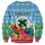 Personalised Sanma Joyeux Noel Sweatshirt Proud To Be a Ni-Van Sand Drawing Art - Polynesian Pride