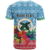 Personalised Sanma Joyeux Noel T Shirt Proud To Be a Ni-Van Sand Drawing Art - Polynesian Pride