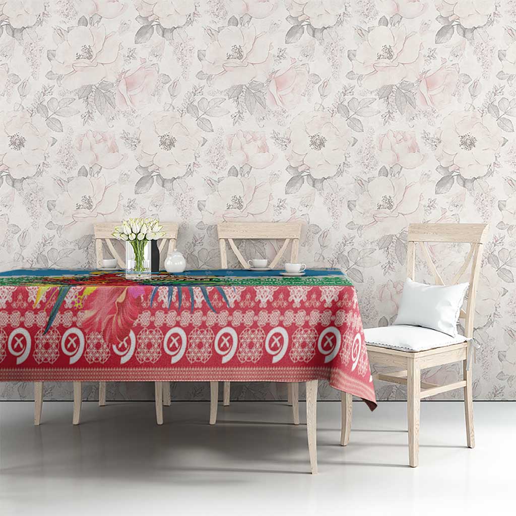 Personalised Sanma Joyeux Noel Tablecloth Proud To Be a Ni-Van Sand Drawing Art - Polynesian Pride