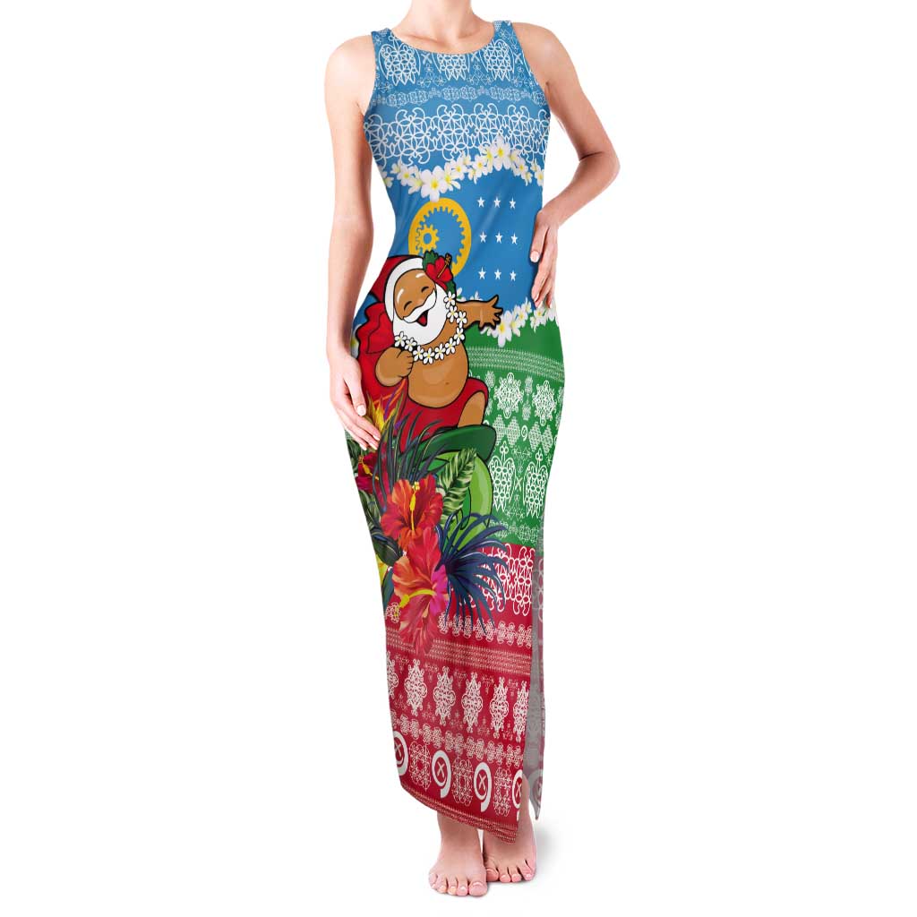 Personalised Sanma Joyeux Noel Tank Maxi Dress Proud To Be a Ni-Van Sand Drawing Art - Polynesian Pride
