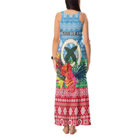 Personalised Sanma Joyeux Noel Tank Maxi Dress Proud To Be a Ni-Van Sand Drawing Art - Polynesian Pride