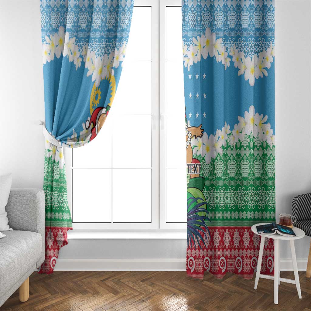 Personalised Sanma Joyeux Noel Window Curtain Proud To Be a Ni-Van Sand Drawing Art - Polynesian Pride